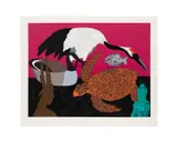 Crane II" - 1981 by Hunt Slonem, screenprint on paper, sold Jun 2025