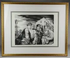 Untitled by G. Ralph Smith, lithograph "Composition 1945", sold Feb 2020