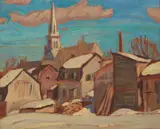 Winter, Ste. Tite des Caps by A. Y. Jackson, oil on board, sold Dec 2023