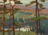 Small Lake in Algoma, 1920 by Lawren Harris, oil on wood panel, sold Dec 2023