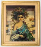 Untitled by Jean Calogero, 1960s, oil painting on canvas, sold Jul 2023