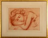 Untitled by Jakub Zucker, chalk drawing on paper, sold Jul 2023