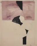 Title Unknown, initials to lower right, framed, mounted, and under glass, 26cm x 32cm, & 42cm x 49cm overall by Adrian Heath, watercolour & pencil, offered Nov 2023