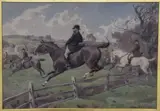 A hunting scene depicting huntsman and by William Hodgson, watercolour, sold Nov 2023