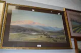 A sunlit Highland landscape depicting grazing by John J. Wilson, 1876, watercolour, offered Nov 2023