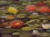 Water Lillies, in the style of Claude Monet (1840-1926) by Henry Lancaster, pastel, sold Nov 2023