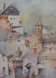 Cawsand Pastiche by Loraine Saveall, watercolour, offered Nov 2023