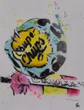 Blueberry Pop! by Sarah Graham, mixed media, offered Oct 2023