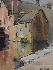 West Midlands, comprising 'Lower Slaughter' and 'St Mary's Gate by Ruby Bostock, watercolour, sold Oct 2023