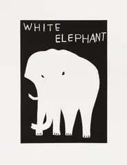 White Elephant by David Shrigley, pencil, offered Oct 2025