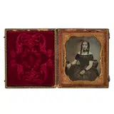 Portrait of a woman in an elegant dress by Cornelius Jabez Hughes, photograph, sold Oct 2025