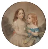 Portrait of Edith and Hubert Foster by Margaret Sarah Carpenter, Pastel Dimensions:37 x, offered Oct 2025