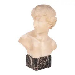 Carrara marble bust of Apollo Shoulder length by Guglielmo Pugi, sculpture, offered Oct 2025