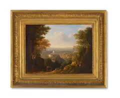 Italianate landscape with goatherds by George Arthur Fripp, Oil on board, sold Jan 2025