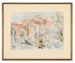 Town by the sea by Bernard Meninsky, Watercolour, sold Jan 2025