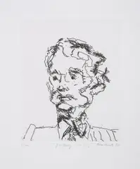 Geoffrey by Frank Auerbach, Etching, sold Dec 2024