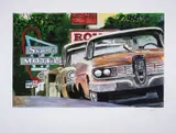 Classic Car Show by Bob Dylan, Giclée in colours, offered Dec 2024