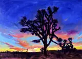 Joshua Tree Sunrise by Bob Dylan, Giclée in colours, offered Dec 2024