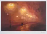 Walking in the Fog by Bob Dylan, Giclée in colours, sold Dec 2024