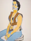 Man in a Harness by Alice Neel, pencil, sold Dec 2024