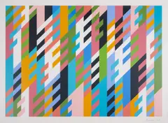 New Day by Bridget Riley, Screenprint in colours, sold Dec 2024