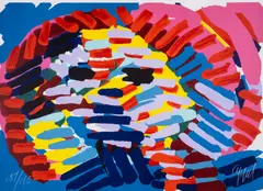 Cat by Karel Appel, Lithograph printed in colours, sold Dec 2024