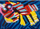 Cat by Karel Appel, Lithograph printed in colours, sold Dec 2024