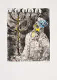 Aaron et le Chandelier by Marc Chagall, Etching heightened with watercolour, offered Dec 2024