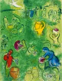 The Wine Harvest by Marc Chagall, Lithograph printed in colours, sold Dec 2024