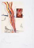 Liquid and Gaseous Television by Salvador Dalí, Etching with lithograph, screenprint and collage in colours, offered Dec 2024