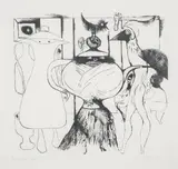 Mrs Pott by Edward Burra, Etching, sold Dec 2024