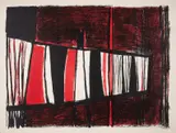 Composition in Red and Black by Terry Frost, Lithograph printed in red and black, offered Dec 2024