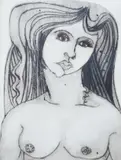 Eve by Geoffrey Key, etching, sold Mar 2025