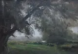 Fenn Lane 1903 by Henry G. Moon, oil on canvas, sold Mar 2025