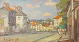 French street scene by Llewellyn Petley-Jones, oil on canvas, offered Mar 2025