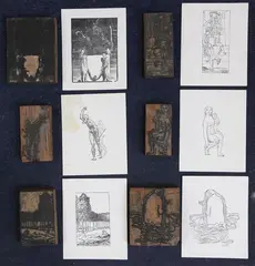 Twelve woodblocks by Frederick Carter, print (other), sold Mar 2025