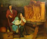 Charles II inspecting work by Grinling Gibbonsoil on by Frederick William Davis, oil on canvas, offered Mar 2025