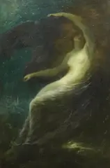 Night by John Shapland, Oil on canvas relined, sold Mar 2025
