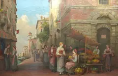 Italian fruit selleroil by Arthur Trevor Haddon, oil on canvas, sold Mar 2025