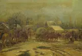 Untitled by Gustav Prucha, oil on wood, offered Mar 2025