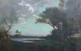 The Lake by Edwin Sherwood Calvert R.S.W., oil on canvas, offered Mar 2025