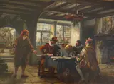 Buccaneers by Frank Moss Bennett, oil on canvas, sold Mar 2025