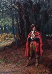 Highwayman in woodlandoil on panelsigned32 by William A. Breakspeare, oil on panel, sold Mar 2025