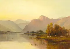 Ye Banks and Braes auch by Alfred de Breanski, oil on canvas, sold Mar 2025