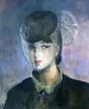 Portrait of a veiled womanoil by Alexander Hossack, oil on canvas board, offered Mar 2025