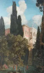 Villa D'Este by Roger Fry, oil on canvas, sold Mar 2025