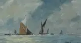In The Estuary by Edward Wesson, oil on board, offered Mar 2025