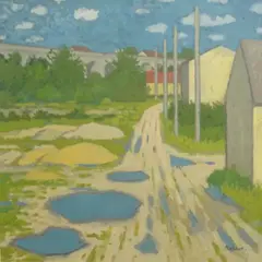 Untitled by Robert Buhler, oil on board, sold Mar 2025