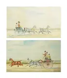Coaching sceneswatercolours with by Henry William Standing, 1896, gouache, sold Mar 2025