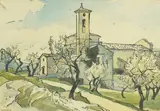 Italian landscapeink and watercoloursigned27 by William Crozier, ink and watercolour, offered Mar 2025